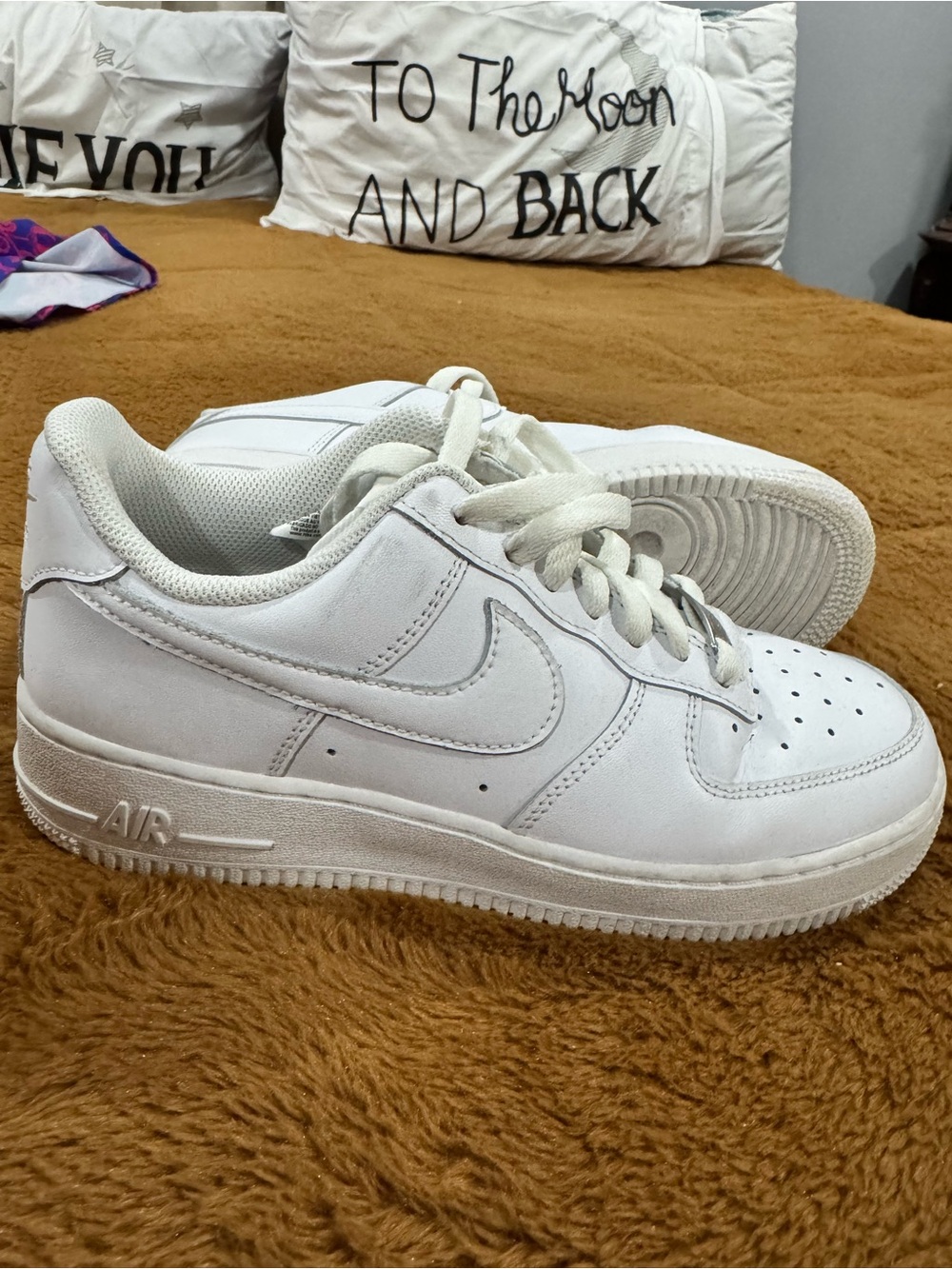 Nike air forcé 1 White Low-Top Leather Sneakers